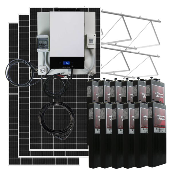 kit solar 3000watios con bateria estacionaria 24v 700ah