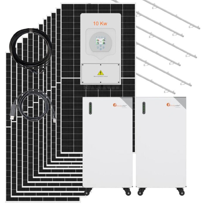 Kit Solar casa aislada 10Kw Monofásico Deye baterias de Litio-N12 - Imagen 1