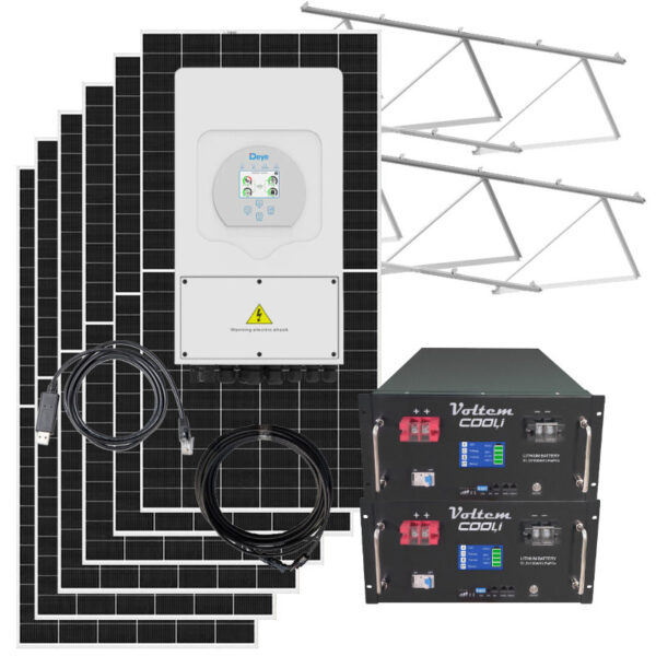 kit solar aislada con inversor Deye 5Kw y baterias de litio