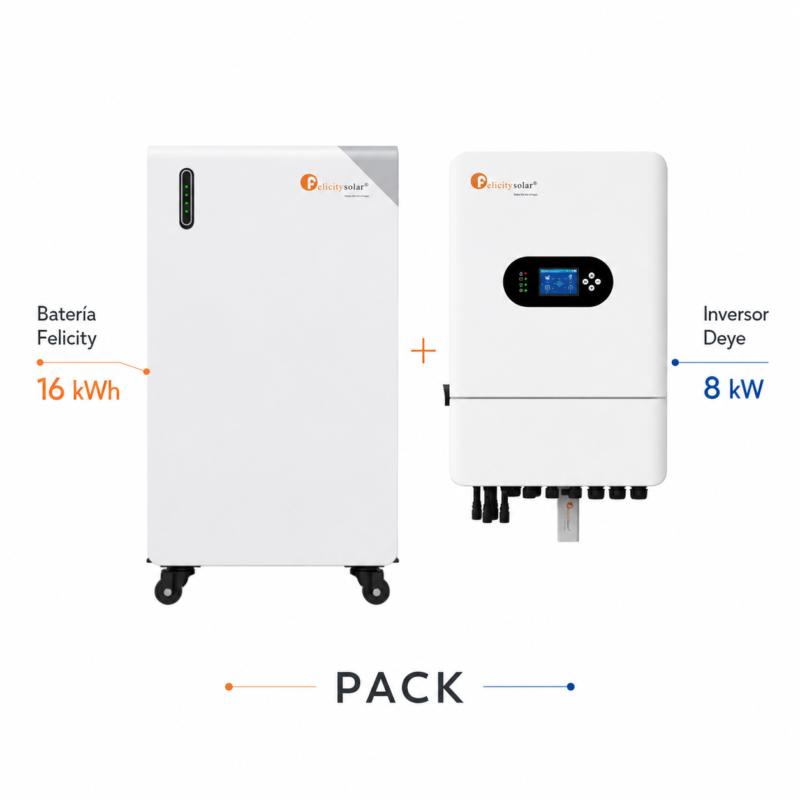 Pack Batería Felicity 16 kW + Inversor Deye 8 kW (2)