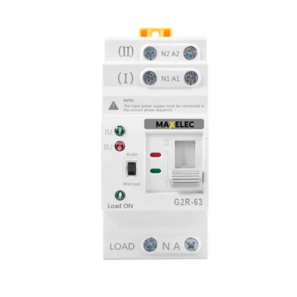 ATS monofásico 2P 63A con selector manual y automático