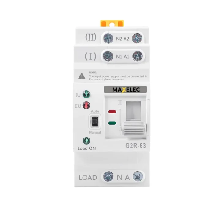 ATS monofásico 2P 63A con selector manual y automático