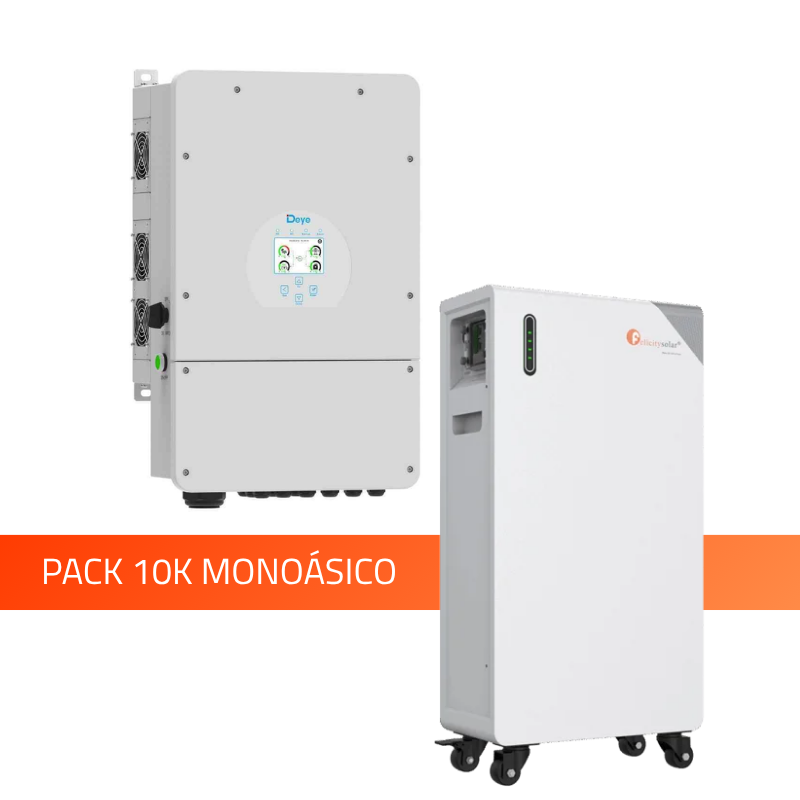 Inversor Deye 10 kW monofásico con batería Felicity 16 kWh en pack de almacenamiento