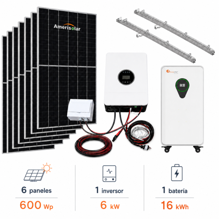 Kit solar aislada 48V con batería de litio 16kWh Felicity