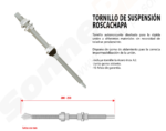 Tornillo Suspensión Junta Goma ESP-M10 200mm - Imagen 2
