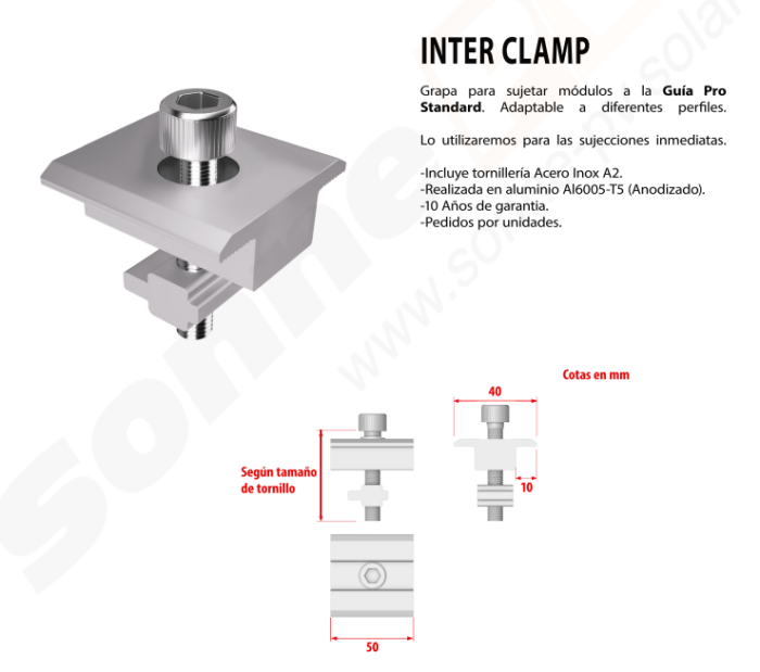 Empalme Guía Pro Standard para estructura solar - Imagen 2