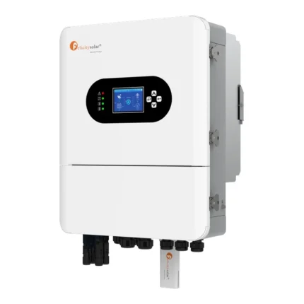Inversor híbrido Felicity Solar IVGM6KLP1G2 de 6 kW visto de frente.