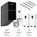 Kit solar 7200Wp con inversor Deye 6kW y baterías Felicity 32kWh