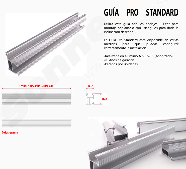 Guia Pro Standard 245 cm para Estrutura Solar - Image 2
