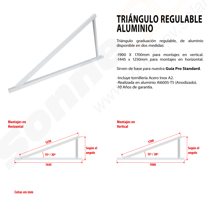 Estrutura Triangular Regulável 15–30° 1900 × 1700 mm - Image 2