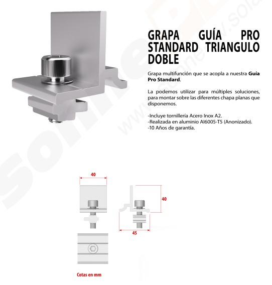 Bride double pour triangle réglable Sonne PV – Image 2