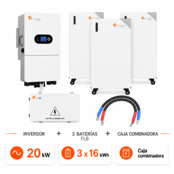 Pack Inversor Felicity 20 kW Trifásico + 3 Baterías FLB 48 kWh + Caja Combinadora
