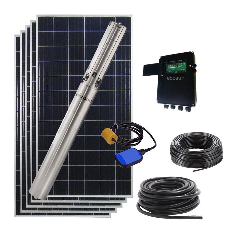 Kit de Bomba Solar Submersível até 140 m — Caudal de 2 a 8 m³/h