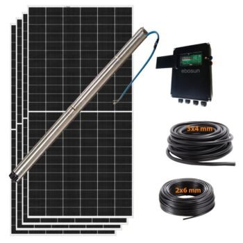 Kit de pompage solaire immergé 1300 L/h jusqu’à 250 mètres